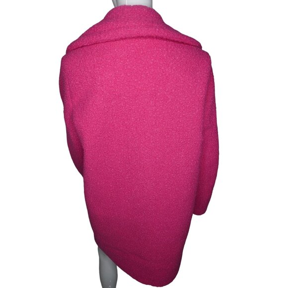 NVLT Women's Flat Boucle Double Breasted Over Coat Fuschia -‎ Medium - Picture 6 of 8